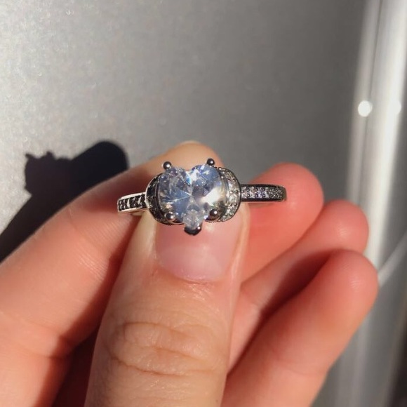 💎New Sterling Silver Stamped Diamond Ring - Picture 7 of 7